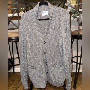 Old Navy Men's Gray Cable Cardigan
